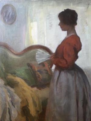 Lady with sofa