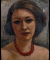 Damenportrt mit roter Kette