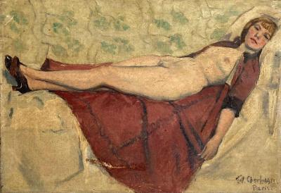 Nude with red cape