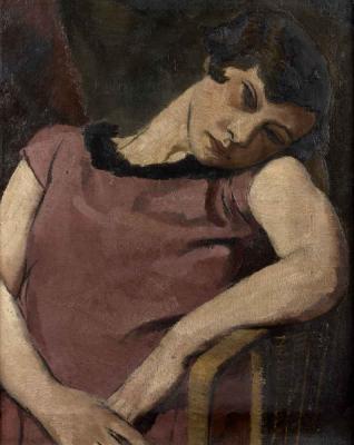 Berthe im malvenfarbenen Kleid II