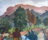 Paysage avec chèvres