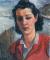 Portrait fminin devant un paysage portuaire