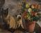 Blumenbouquet mit Siamkatzen